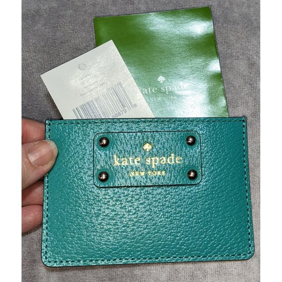 Kate Spade Teal And Tan Card Holder - Picture 4 of 5